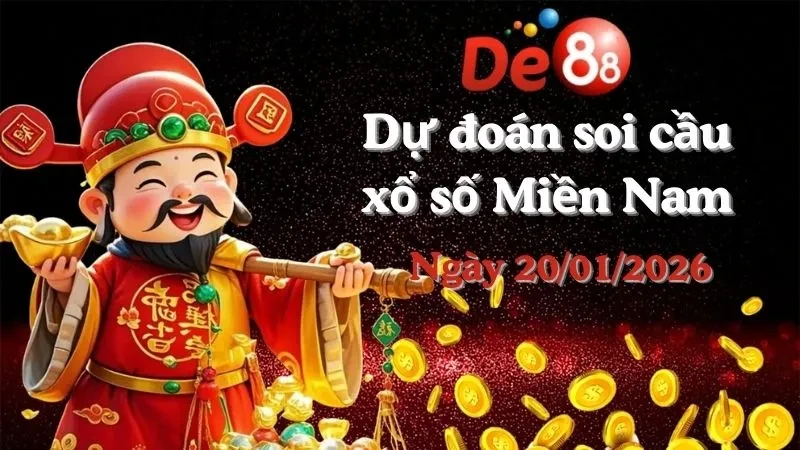 DE88 Dự đoán kết quả xổ số miền Nam hôm nay ngày 20/01/2026 [Chuẩn Nhất]