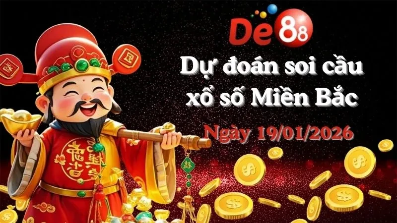 DE88 Dự đoán xổ số miền Bắc hôm nay ngày 19/01/2026 [Đỉnh Nhất]